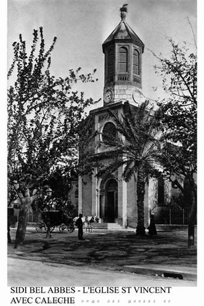 SIDI BEL ABBES - L'EGLISE ST VINCENT AVEC CALECHE.jpg
